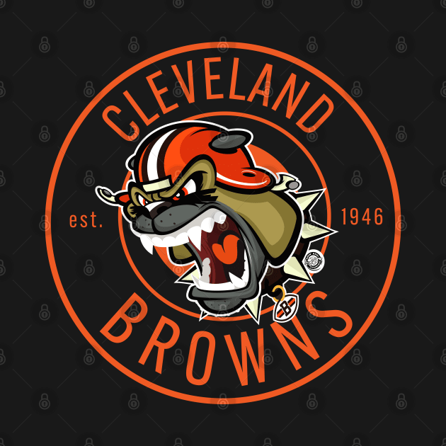 Cleveland Browns BullyDawg Growler Stamp by Goin Ape Studios