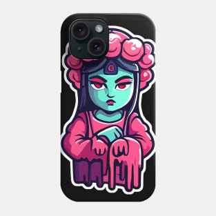 Faceless Pink-Haired Character - Unique Artistic Design Phone Case