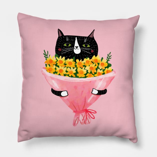 Flowers For Mom Pillow by KilkennyCat Art