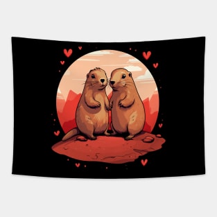 Prairie Dog Couple Valentine Tapestry