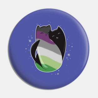 Aroace Cat LGBT Asexual Aromantic Pride Flag Pin