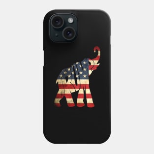 Elephant American Flag Vintage Phone Case