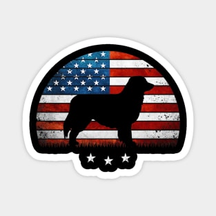 4th Of July Australian Shepherd America Distressed Flag Premium Magnet