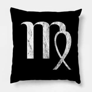 Virgo Zodiac Horoscope in Distressed White Design Pillow