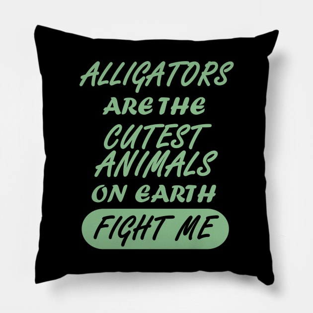 Alligators crocodile lizards funny animal saying Pillow by FindYourFavouriteDesign