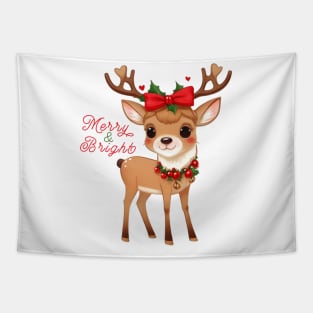 Merry&Bright Cute Reindeer Tapestry