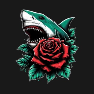 Shark Red Rose T-Shirt