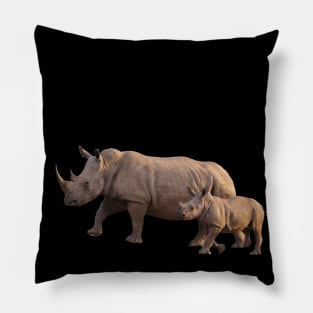 Mom and baby rhino Pillow