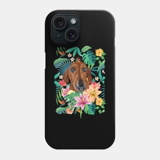 Tropical Brown Dachshund Doxie 1 Phone Case