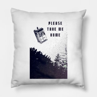 Doctor Who. Tardis. Please Take Me Home Pillow