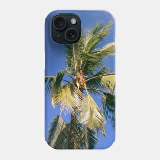 Coconut Liquor Man, collecting palm hearts. Philippines Phone Case