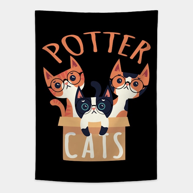 Potter Cats 8 Tapestry by TarikStore