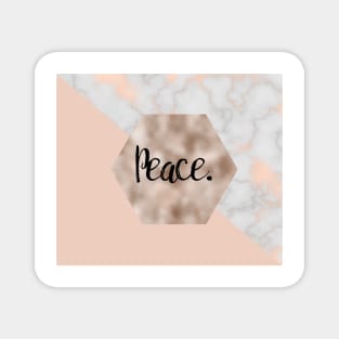 Peace on rose gold pattern Magnet