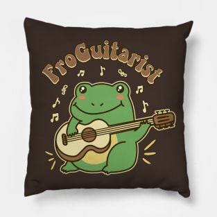 Kawaii Frog Playing Guitar Funny Music Lover Pun Pillow