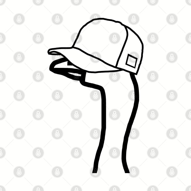 Portrait Gaming Goose Wearing Stolen Hat Outline by ellenhenryart