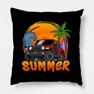 Jeep Wrangler Summer Holiday - Red Pillow