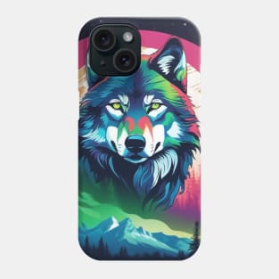 Timber Wolf in Watercolor and Charcoal Color Phone Case