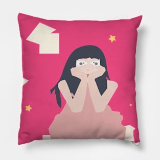 pensive beautiful girl Pillow