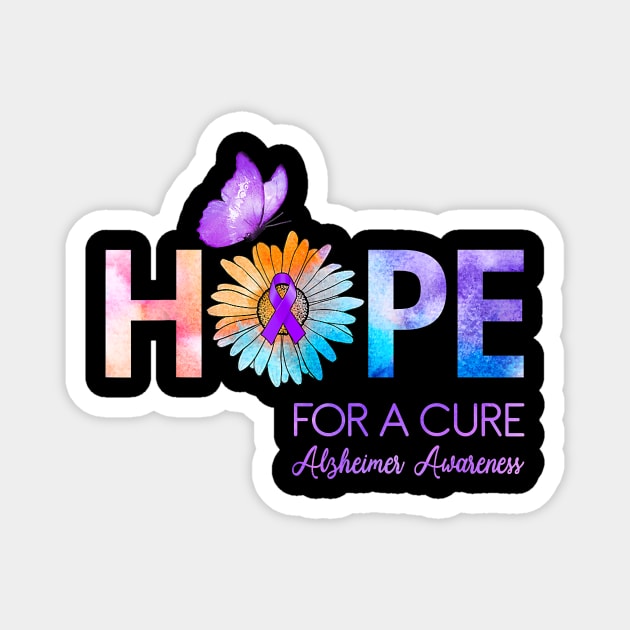 Hope For A Cure Alzheimer Awareness Gift Magnet by thuylinh8