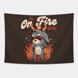 I'm On Fire Today - Funny Evil Creepy Baphomet Gift Tapestry