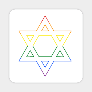 Pride Star of David Magnet