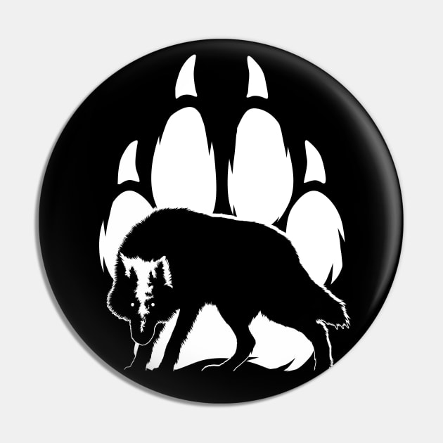 Wolf silhouette and paw Pin by TMBTM