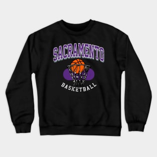 CustomCat Sacramento Kings Vintage NBA Crewneck Sweatshirt Dark Heather / 3XL