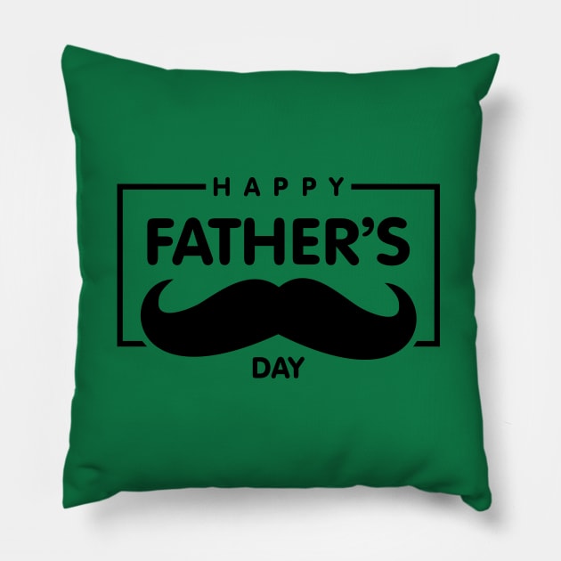 Happy Fathers Day Handlebar Mustache Best Daddy Ever Fathers Day Pillow by rjstyle7