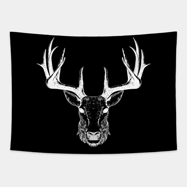 Deer With Big Antler Tapestry by consigliop