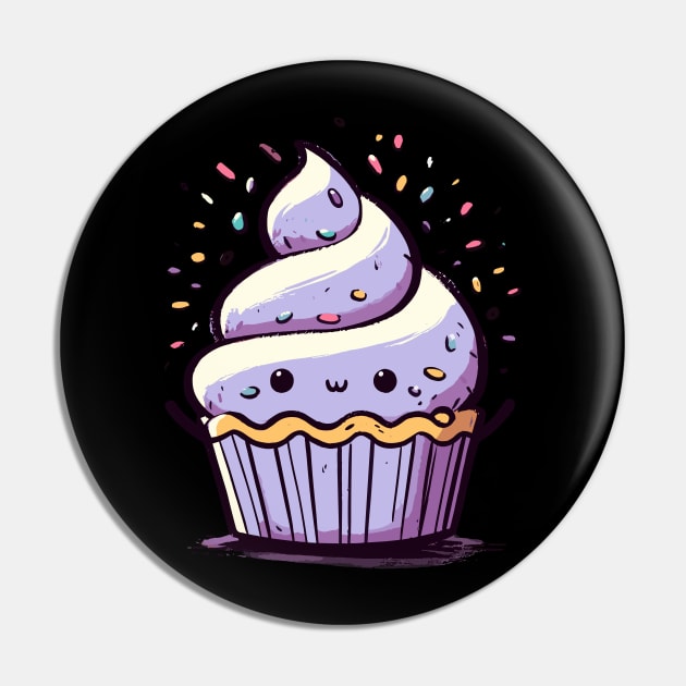 Cute kawaii cupcake Pin by Evgmerk