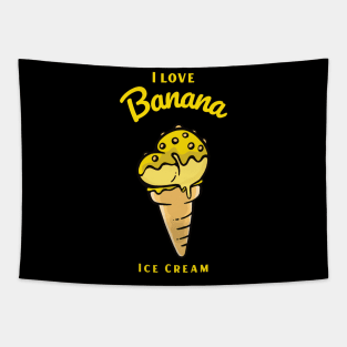 I Love Banana Ice Cream Tapestry
