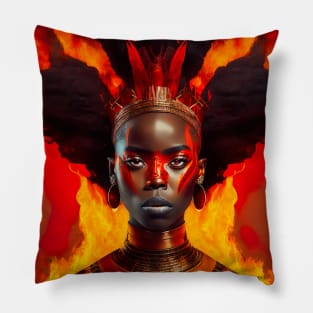 [AI Art] African Princess of Fire Bauhaus Art Style Pillow