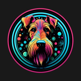 Airedale Terrier Face Cosmic Puppy Dog Art Funny Colorful T-Shirt