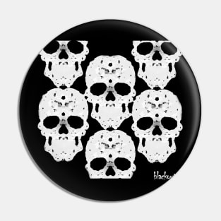 Skulls Convene Worn White Wink by Blackout Design Pin