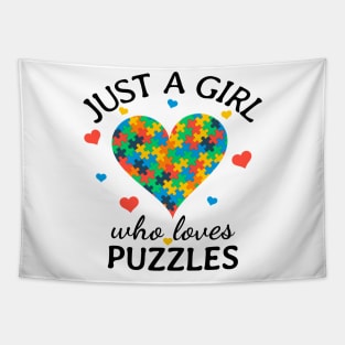 Just a Girl Who Loves puzzles Gift Tapestry