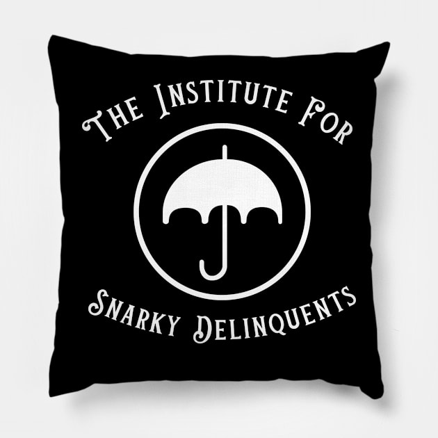 Institute For Snarky Delinquents - Umbrella Academy Pillow by Giant Size Team Up Network