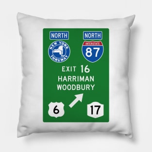 New York Thruway Northbound Exit 16: Harriman Woodbury Routes 6 and 17 Pillow