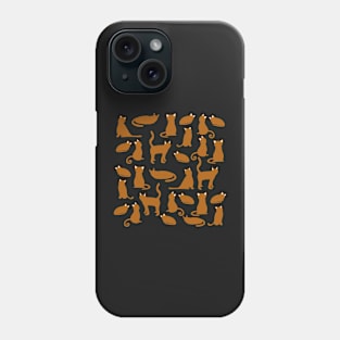 Black & Brown/Tan Cat Pattern Phone Case