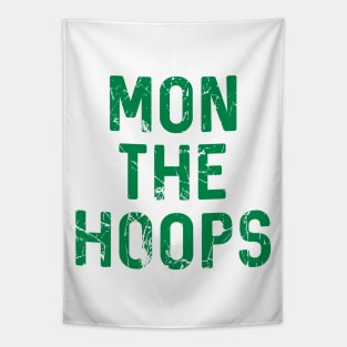 Mon The Hoops, Glasgow Celtic Football Club Green Distressed Text Design Tapestry
