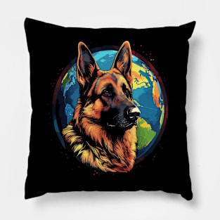 German Shepherd Earth Day Pillow