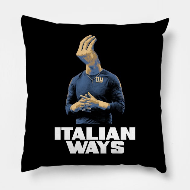 Italian Ways Hand Gesture Pillow by demarsi anarsak