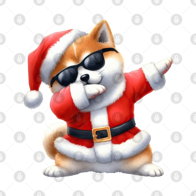 Christmas Akita Dog Dabbing Dance by Chromatic Fusion Studio