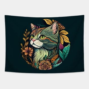 Boho Cat Lover Bohemian - Colorful Cat Kitten Lover Tapestry