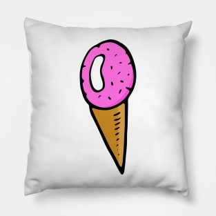 Ice Cream Doodle Art Pillow