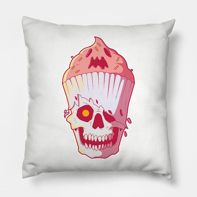 Ice Cream Skull Pillow by pedrorsfernandes