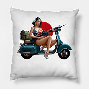 Scooter Girl Pillow