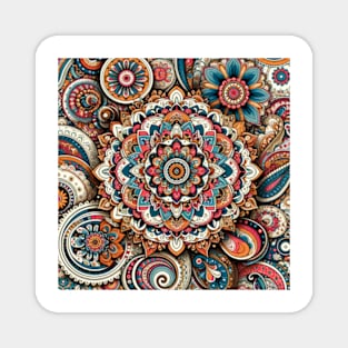 Vibrant Floral Blooming Mandala Magnet