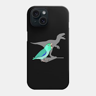 velociraptor shadow -  turquoise parrotlet Phone Case