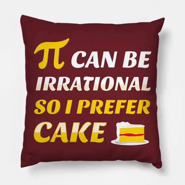 Pi vs Cake Pillow by TeeMagnet