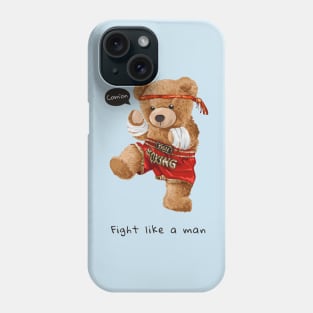 Funny bear boxing cartoon Phone Case